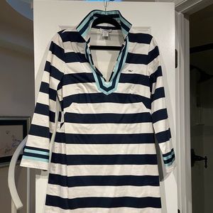 Vineyard Vine navy and white stripe dress